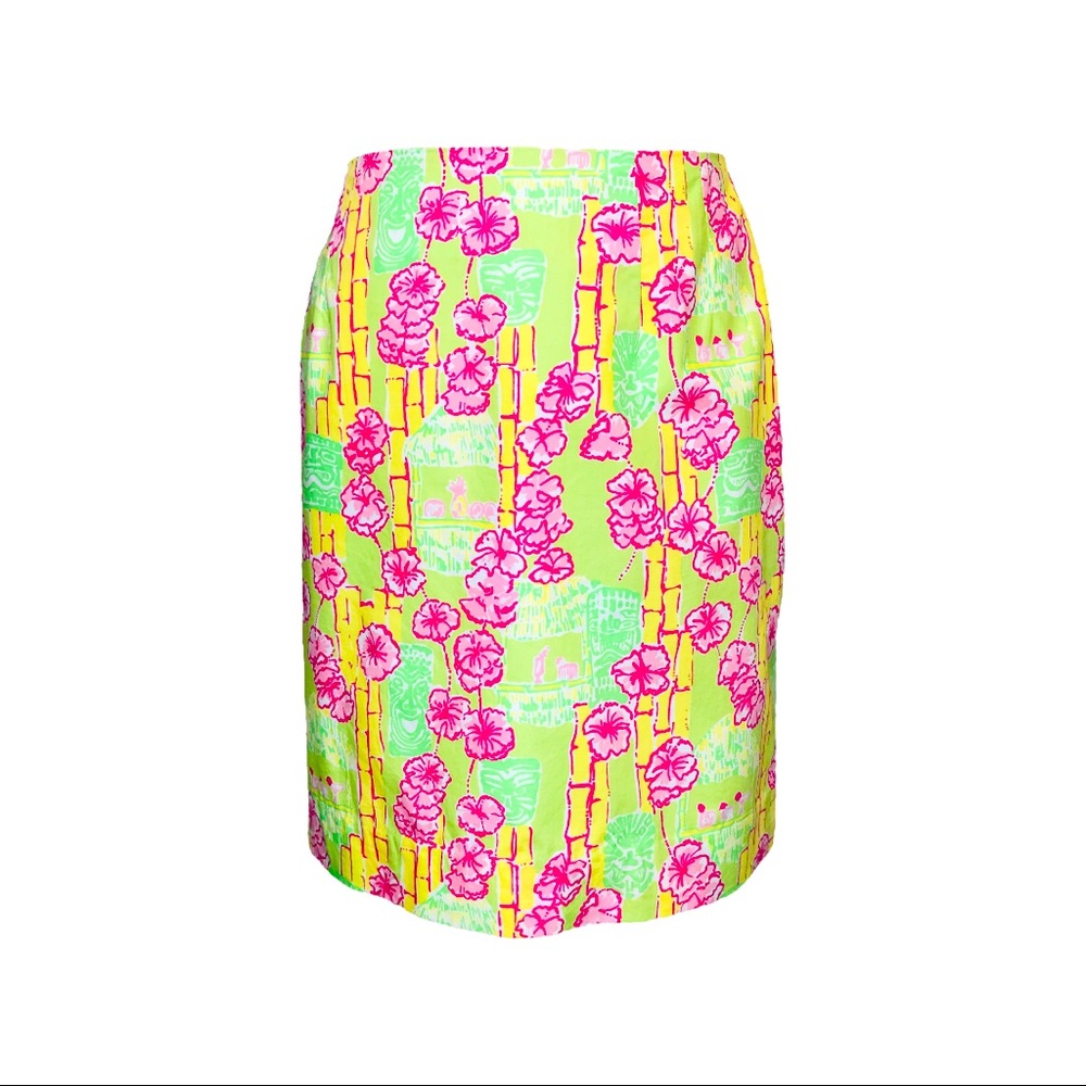 Vintage Lilly Pulitzer Skirt Luau Hawaiian Print Cute For Summer Tiki Party 10